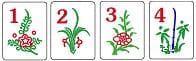 Mahjong Flower tiles